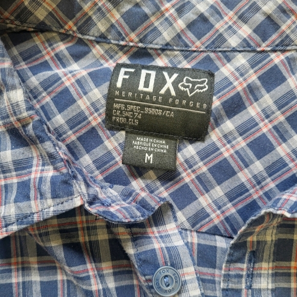 Fox Men's Plaid Button-Down Long Sleeve Shirt Size M - Classic Casual Style A78 - Picture 2 of 12